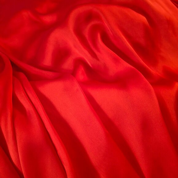 Fabric - Satin Charmeuse  Red Flowy Lustrous Lightweight  Fabric 7.33 yd x 60in - Picture 6 of 9